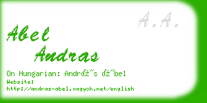 abel andras business card